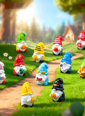 跨境新品微景观创意复活节小矮人公仔 DIY装饰品迷你树脂小摆件