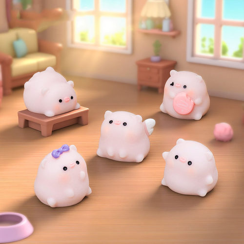 微景观简约创意可爱粉色小猪公仔娃娃屋DIY装饰品迷你树脂小摆件