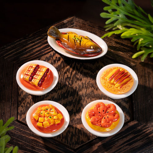 微景观树脂工艺品创意仿真食玩川菜系列盲袋 DIY装饰品迷你小摆件
