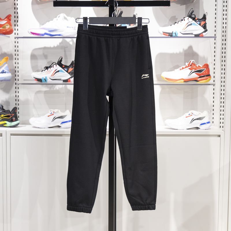 李宁束脚儿童加绒保暖卫裤