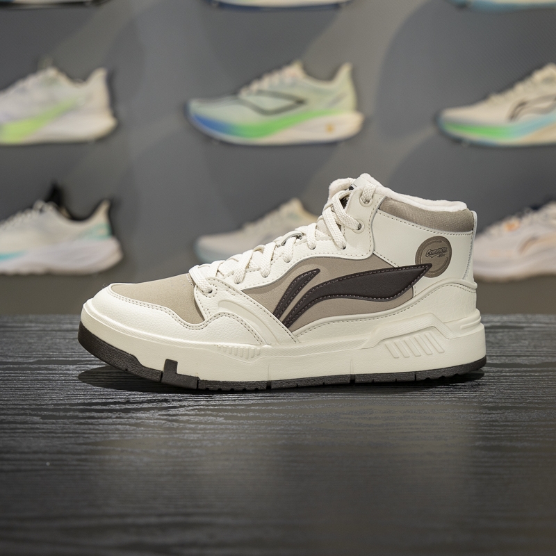 李宁加绒保暖男子系带休闲鞋