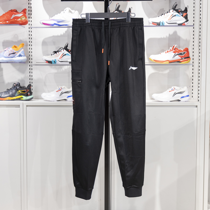 李宁束脚男子加绒保暖卫裤