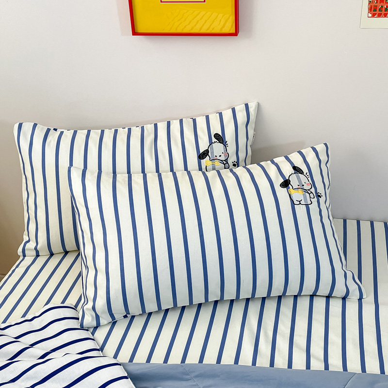 2026新款全棉A类绣花老粗布卡通枕套48*74cm单人枕皮纯棉床上用品