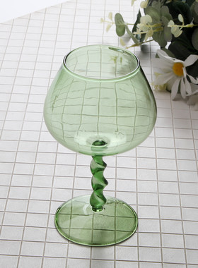 中古风扭挺红酒杯波浪仙女复古款