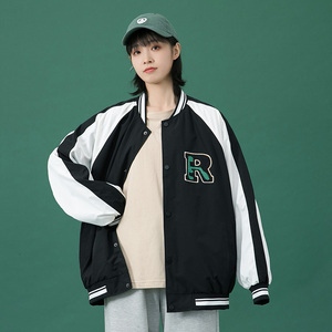 714-1-S225男女中性新款港风精品拼接夹克外套潮图片