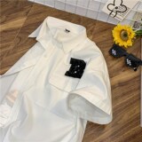新款男情侣款女衬衫纯棉短袖1404-1-916-P50，男装衬衫，星座1404-3
