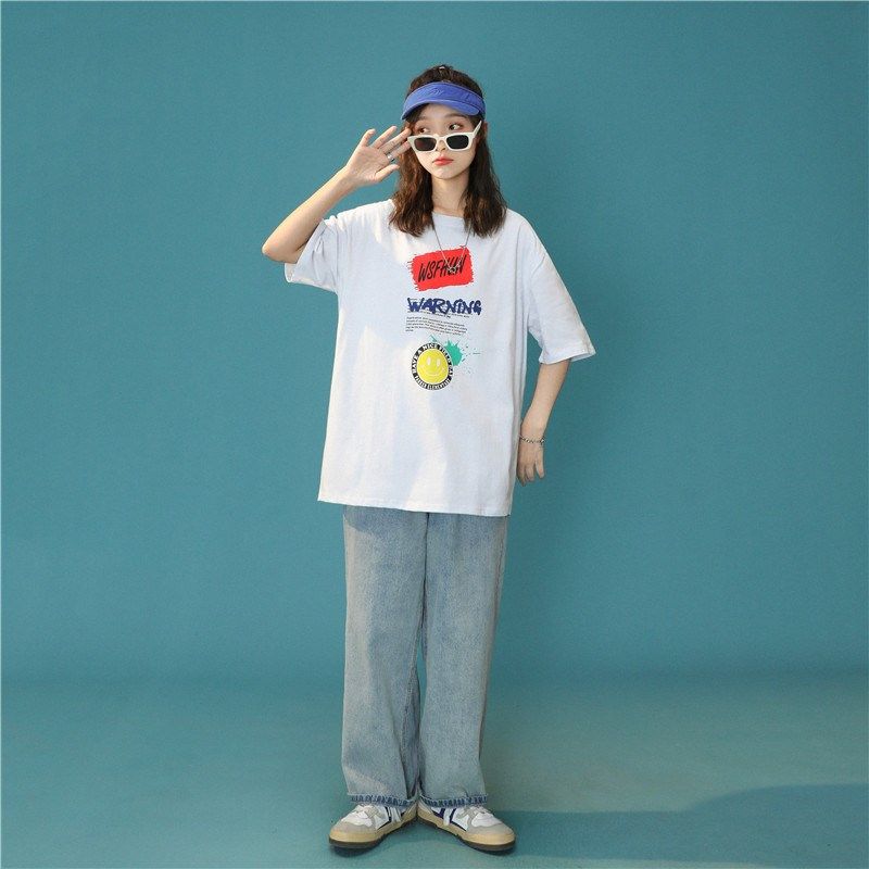 1404-2-T059-P25款短袖女夏季中性風潮牌港風t恤上衣K，女裝T恤，星座1404-3