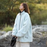 1404-1-2-93332一P80男女棉百搭新款羊粒绒港风夹克男外套0=1，男装夹克，星座1404-1