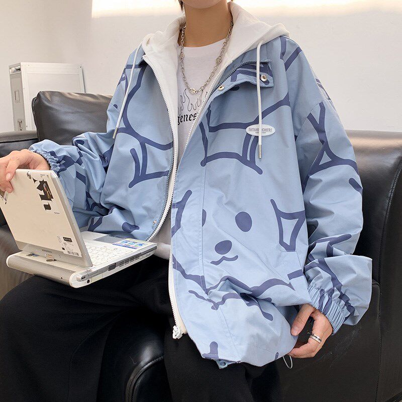 1404-1-k2228-P85男女百 搭新款夹克中性外套 休闲大码好好图片