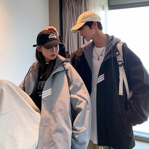 1404-2-K2231-p75男青年新款情侣 日系潮流时尚织带夹克款图片