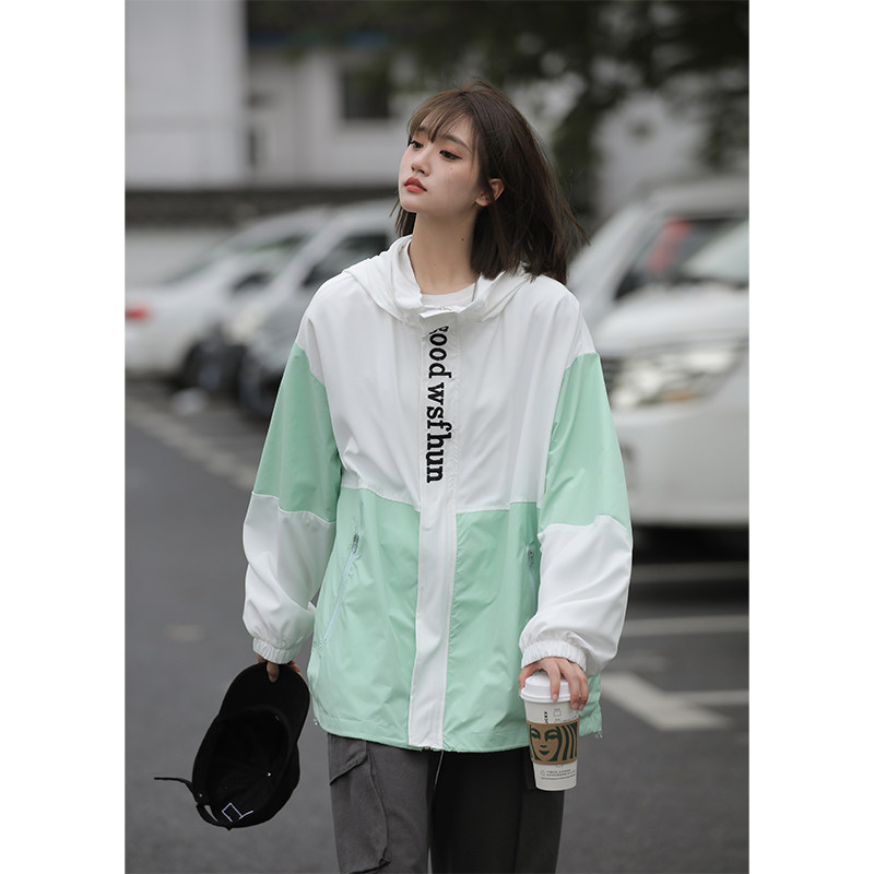 1404-1-9122-P80新款时尚青少年潮流宽松连帽防晒衣夹克男女外套,男装防晒衣,星座1404-3
