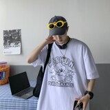 1404新款男女款潮流时尚港风短袖纯棉夏季体恤D港1404--T075-p3，女装T恤，星座1404-3