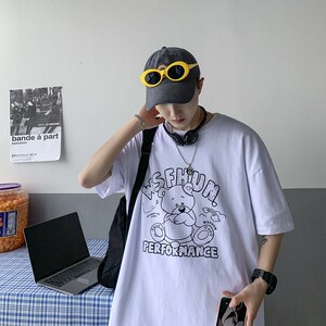 1404新款 男女款潮流时尚 港风短袖纯棉夏季体恤D港1404--T075-p3图片