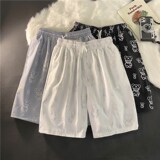 男女印花青少年1404-1-dk07p25腿裤子休闲薄款短裤中裤运动裤潮，女装休闲裤，星座1404-3