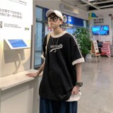 1404-2-T098-p35男女款新织带港风短袖纯棉夏体恤情侣印花g，男装T恤，星座1404-3