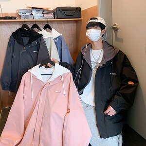 1404-S222-P75男女假两件百搭新款港风夹克男生款外穿图片