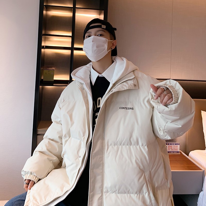 男女假两件针织帽J加厚棉衣新款港风御寒棉衣1404-2-m619-P60，男装棉衣，星座1404-1