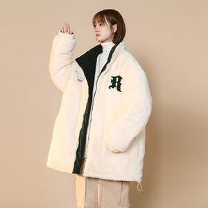 男女加厚棉服两面穿棉外套1404-1-MY9375-P80,冬天黑色长包臀裙搭配图片
