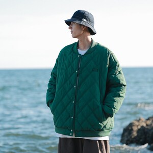 男女加厚菱形格棉服 港风棉休闲外套1404-1-MY9362-P95图片