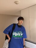 1404-2-T112-P38新款时尚港风潮流宽松短袖情侣款T恤T好，男装T恤，星座1404-3