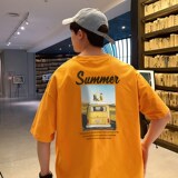 1404-1-1066-p30男新款时尚港风体恤短袖夏高品质纯棉T恤m，男装T恤，星座1404-3