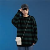 1404-2-702-P55男女款中性行圆领领休闲时尚条纹毛衣潮，男装卫衣，星座1404-3