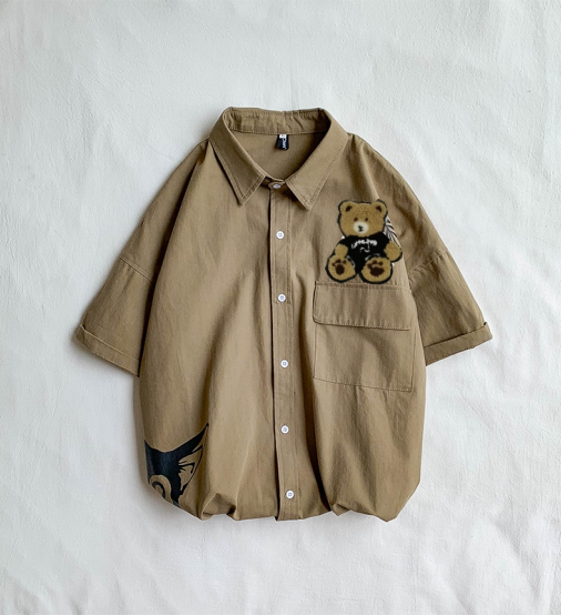 1404-2-C116火影-P50男款短袖平铺款宽松精品火影情侣衬衫xa,男装衬衫,星座1404-3
