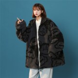 男女两面穿J加厚羊羔毛新款港风棉衣1404-2-s627-P100服，男装夹克，星座1404-3