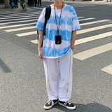 1701-2-t070-男装新款女港风短袖情侣t恤夏季条纹体恤潮好g，男装T恤，星座1404-3
