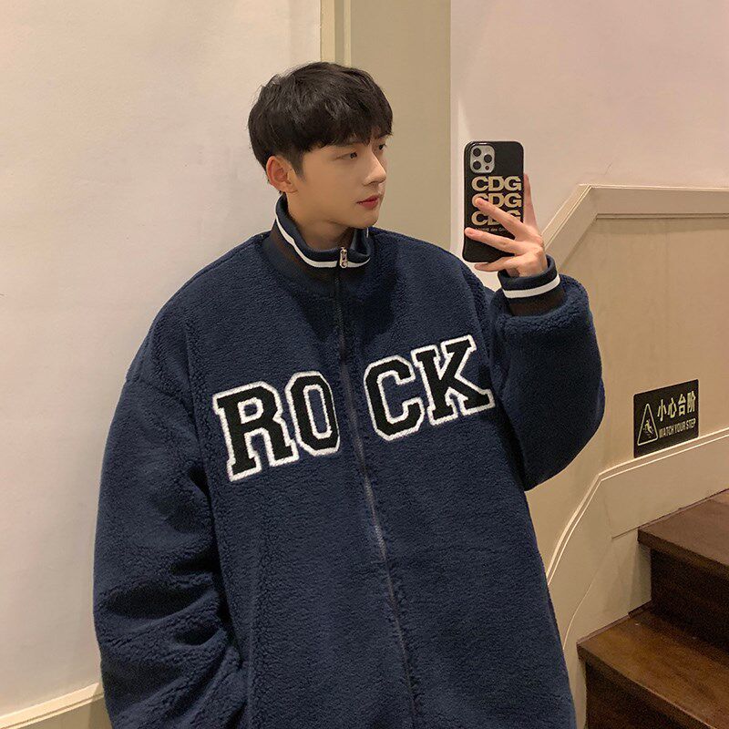 男女加厚新款棉服羊羔毛港风棉外套1404-1-k9370-P105,男装夹克,星座1404-3