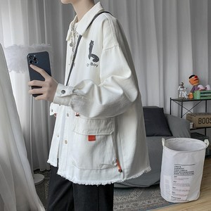 1404-2-S607-P85男女新款平铺毛边新款港风日系外套情侣休闲港图片