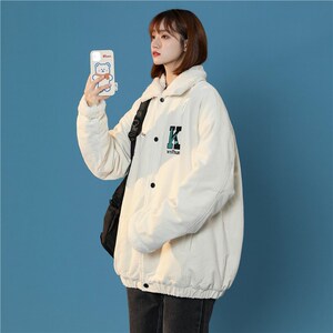 新款男女灯芯绒 平铺时尚棉衣 棉服羊羔毛714-1-M06-P110gK款图片