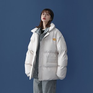 1404-1-m616-P140男假两件女生J加厚棉衣新款港风夹克款皮外套潮K图片