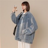 1404-1-S17-P75男女新款休闲精品牛仔夹克纯色百搭外套，男装夹克，星座1404-3