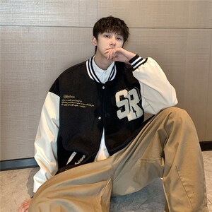 1404-2-jk01-p95棒球服新款港风 毛巾绣夹克外套图片