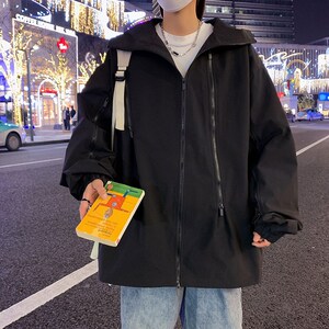 1404-1-9226-p65中性新款 夹克百分百聚酯港风中性外套薄图片