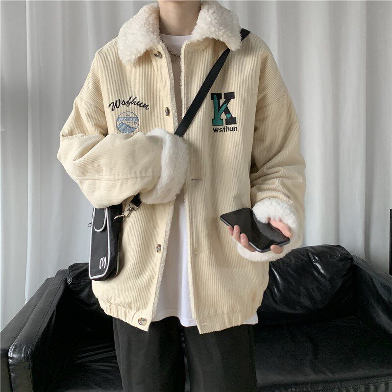 1404-2-m06-单75棉衣P110男女生上衣新款港风夹克灯芯绒款休闲外图片