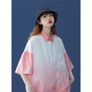 休闲男女装新品精品港风渐变衬衫中性1404-1-C29-p50图片