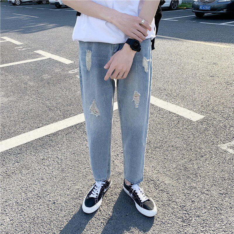 22男新款港风精品牛仔裤破洞休闲女裤子714-x905-p50R,男装牛仔裤,星座1404-3
