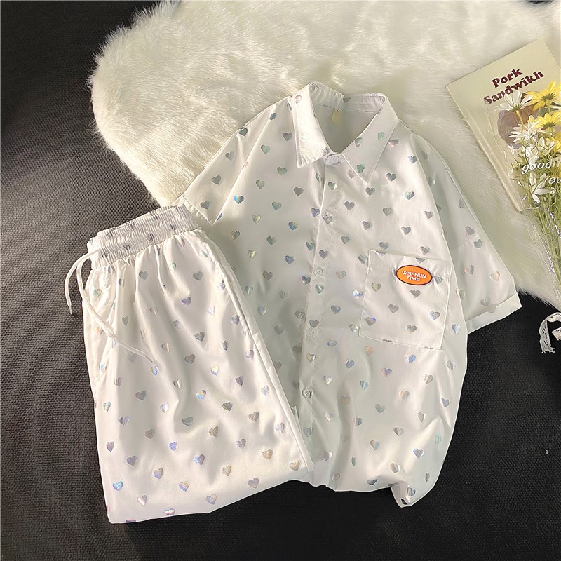 夏季男女1404-1-dk06-C32-p80宽松阔裤短裤中裤休闲套装货,女装休闲裤,星座1404-3