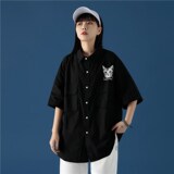 新款中性风棉蓝底衬衫潮纯棉长袖印花外套1404-2-C18-P48，男装衬衫，星座1404-3