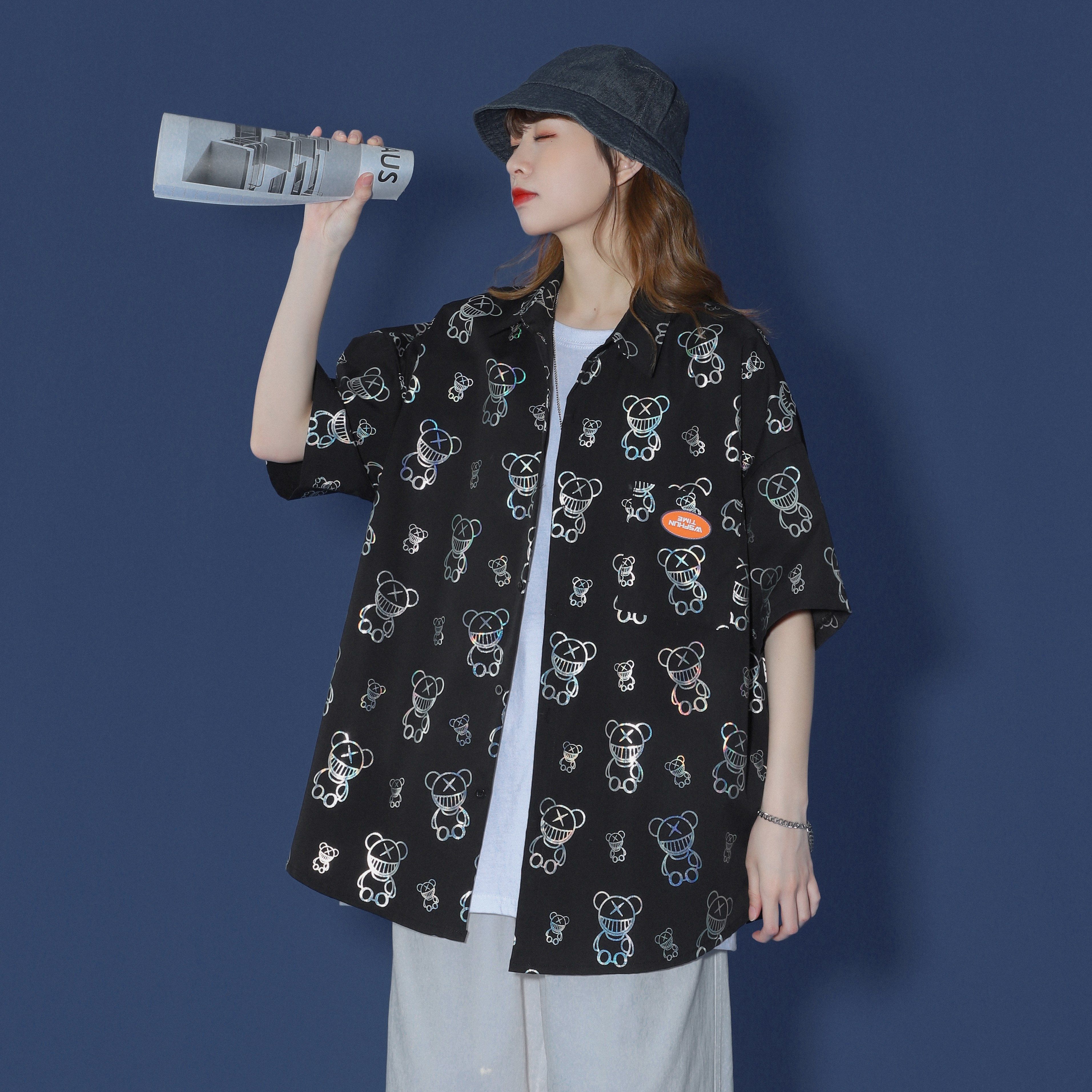 休闲2021男女装新品精品港风衬中性风衬衫714-2-C28-p53,男装衬衫,星座1404-3