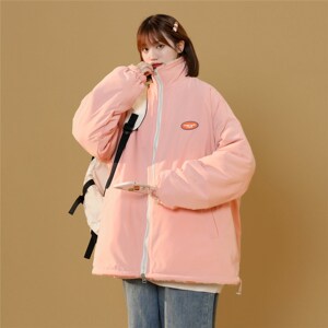 男女两面穿J加厚羊羔毛新款港风棉衣1404-2-m627-P120棉服