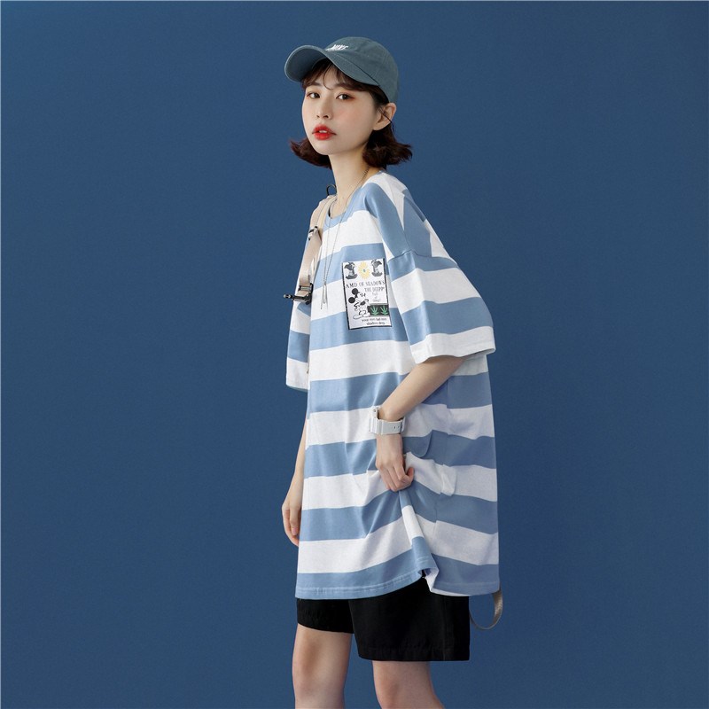 714-1-T097男女款新款港风短袖纯棉夏季体恤情侣T恤衫h港图片