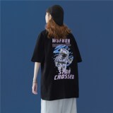 1404-2-T068-P28男女字母印花宽松T恤圆领落肩短袖，商品下架区，星座1404-1