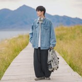 1404-3-9175-P70港风夹克牛仔外套高品质做工精细好，男装工装外套，星座1404-1