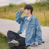 1404-3-9175-P70港风夹克牛仔外套高品质做工精细好，男装工装外套，星座1404-1