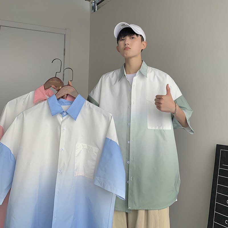 1404-2-c29-p50男女新港风扎染日系短袖纯棉夏季体恤扎染情侣图片