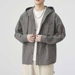 1404-1-45580一50男女 衬衫百搭新款港风夹克男生衬衣图片