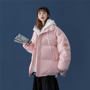 男女假两件针1404-2-m619-P115港风外套御寒 棉衣保暖棉服图片
